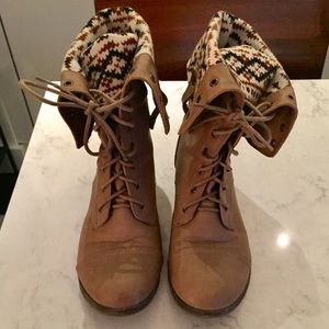 Women’s Fold-Over Lace-Up Combat Boots - 8.5